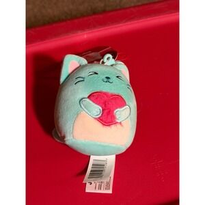 Squishmallows Sigrid Cat Plush NWT Keychain Heart Valentine Bag Charm